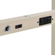 48" W x 30" D Adjustable Height Workbench by Global Industrial – 30"L x 48"W x 4.5"H, Steel, Tan, Model 607004BTNA