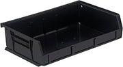 QUANTUM STORAGE SYSTEMS QUS236BR Ultra Stack & Hang Recycled Plastic Heavy Duty Part Organizer Black Bins 8" L x 11" W x 3" H 8 Pack