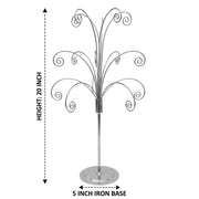 HOHIYA Metal Ornament Tree Stand, 20 Inch Height, Silver