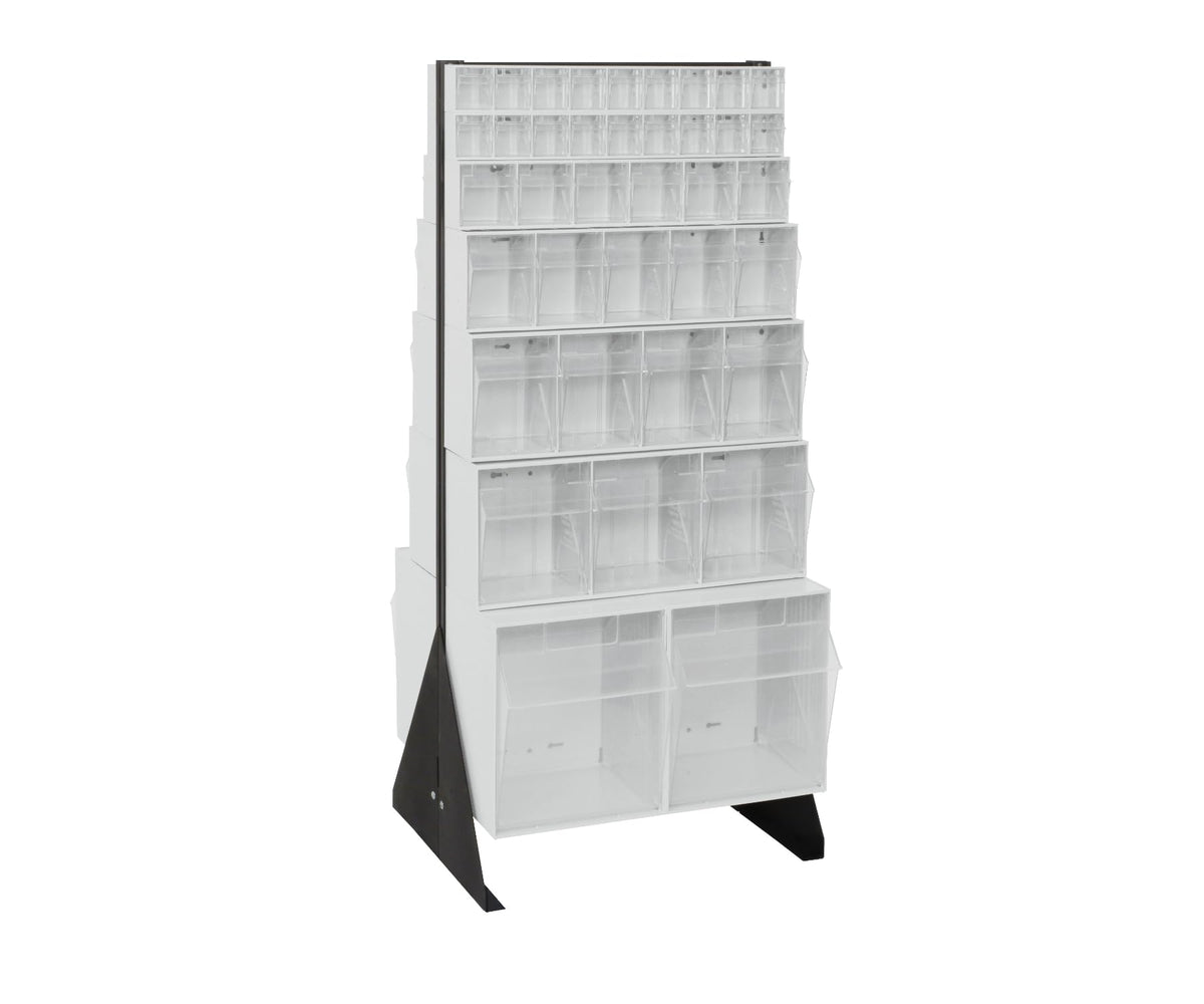 QUANTUM STORAGE SYSTEMS 52" H x 24" W x 21" D / 76 Drawers Tip Out Bin Stand White / White Storage Racks