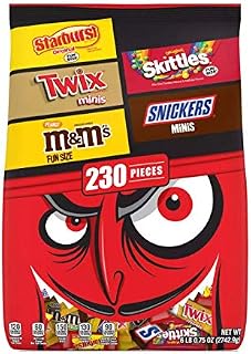 M&M's Mars Variety Candy, Minis & Fun Size Halloween Bulk Variety Pack (230 ct.), 2742.9g