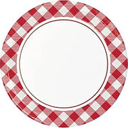 Creative Converting Red Gingham Disposable Paper Plates, 9 in, 8 ct