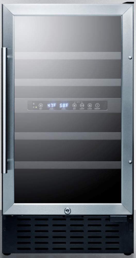 Summit 18” Wine Cellar by Summit Appliance – 18", 3.3 cubic_feet, Glass / Black, Model SWC182Z