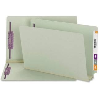 End Tab 3 Inch Expansion Pressboard File Folders with 2 Safe Shield Coated Fasteners, Straight Tab, Legal, Gray-Green, 25/Box, Sold As 1 Box by SMEAD – Legal, Model 37725