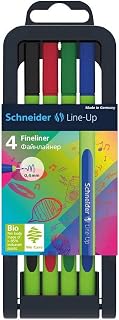 Schneider Line-Up, Fineliner with stand up case, .4mm, 4 pieces, Assorted (191094)