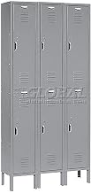 Global Industrial Double Tier Locker, 12x12x36, 6 Door, Unassembled, Gray