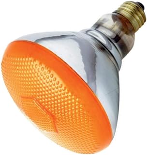 Satco S4425 100 Watt BR38 Incandescent 120 Volt Medium Base Light Bulb, Amber