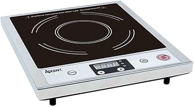 Adcraft IND-A120V Slim Design Countertop Induction Range Cooker with One Burner, Stainless Steel, 120v, Silver, 13 in. W x 15.75 in. D x 2.38 in. H