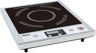 Adcraft IND-A120V Slim Design Countertop Induction Range Cooker with One Burner, Stainless Steel, 120v, Silver, 13 in. W x 15.75 in. D x 2.38 in. H