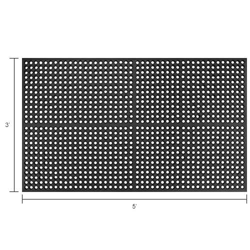 Drainage Mat by Global Industrial – Rubber, Black, Model 39378092030000500