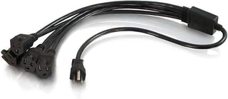 Legrand - C2G Power Cord with 1 to 4 Power Splitter, 16 AWG Power Cord, Black Power Squid, 1.5 Foot Power Cord Extension and Splitter, 1 Count, C2G 29803 - TAA Compliant