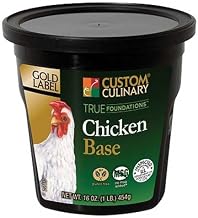 Gold Label Gluten Free Chicken Base by Custom Culinary – 16.0 Ounce (Pack of 6), Pack of 6