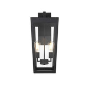 William Two Light Outdoor Wall Sconce Black by Lighting Design – Iron, Black