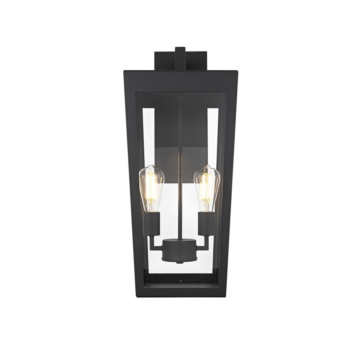 William Two Light Outdoor Wall Sconce Black by Lighting Design – Iron, Black
