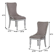 Upholstered Wingback Side Chair Set of by Starlight Canyon Home – Rubberwood Solids with White Oak and Birch Veneers, White, Pack of 2