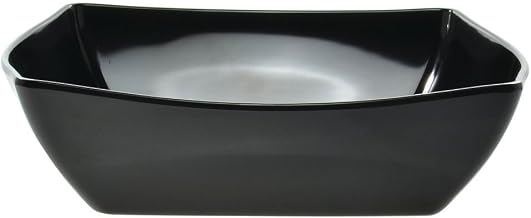 Square Serving Bowl 167 oz Black Melamine - 13 1/4"L x 13 1/4"W x 3 1/2"H