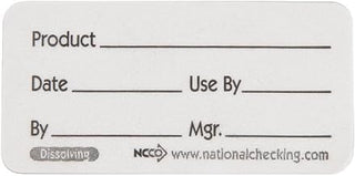 National Checking Company Dateit Product Dissolvable Label, 1 x 2 inch - 500 per case.