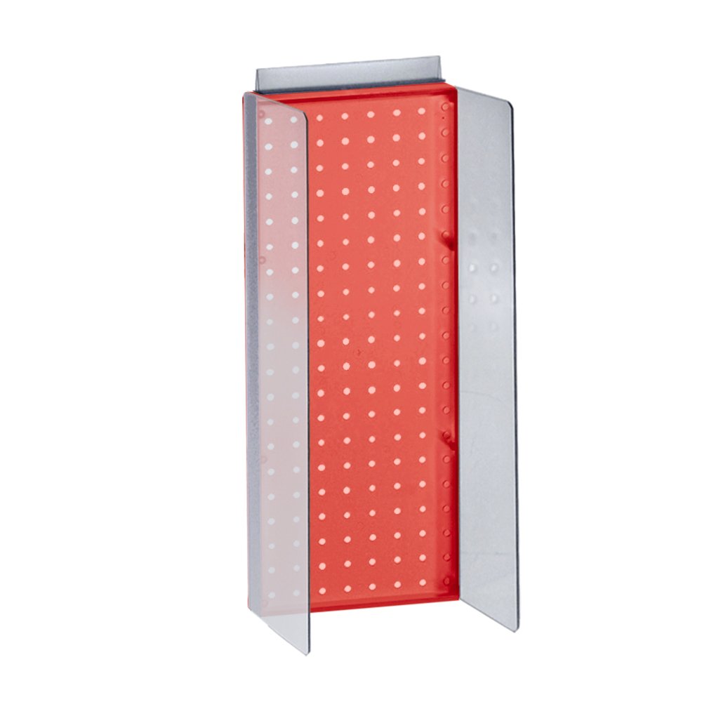 8" W x 20.625" H Pegboard Powerwing Display with 3" W Side Wings in Translucent Red by Azar Displays – Plastic, Model 700359-RED
