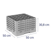 (25S1058151) 25 Compartment Stemware & Tumbler Glass Rack - Camrack® by Cambro – 11-Inch, Plastic, Soft Gray