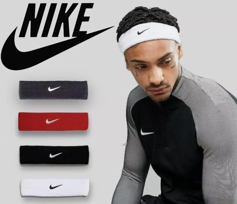 Premier Training Sport Headband - Thick by Nike – Polyester, White, Model Nike Premium Head Tie