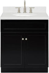 ARIEL F030SCQOVO Hamlet 30" Free Standing Single Basin Vanity Set with Cabinet, Quartz Vanity Top, and Oval Bathroom Sink