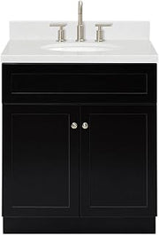 ARIEL F030SCQOVO Hamlet 30" Free Standing Single Basin Vanity Set with Cabinet, Quartz Vanity Top, and Oval Bathroom Sink