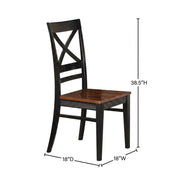 Solid Wood Dining Chairs with X-Back Set of by Furnifact – Wood, Black & Cherry, Pack of 2