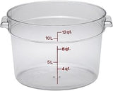 Cambro Food Storage Container (6 Pack) - Round Series - 12 QT (Quart) - Commercial Grade for Food Prep (Clear)