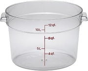 Cambro Food Storage Container (6 Pack) - Round Series - 12 QT (Quart) - Commercial Grade for Food Prep (Clear)