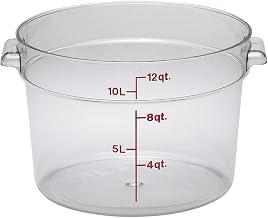 Cambro Food Storage Container (6 Pack) - Round Series - 12 QT (Quart) - Commercial Grade for Food Prep (Clear)