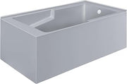 Swiss Madison Voltaire 60 x 32 Right Drain Soaking Alcove Corner Apron Bathtub in Matte Gray