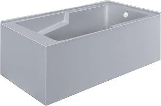 Swiss Madison Voltaire 60 x 32 Right Drain Soaking Alcove Corner Apron Bathtub in Matte Gray