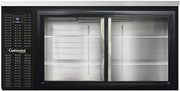 BBC69-SGD Two Section Sliding Glass Door Refrigerated Back Bar Cooler, 69" W x 34-3/4"H, Black Exterior
