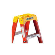() Twin Step Ladder by Werner – 79"L x 30.5"W x 9"H, Fiberglass, Orange, Model T6210