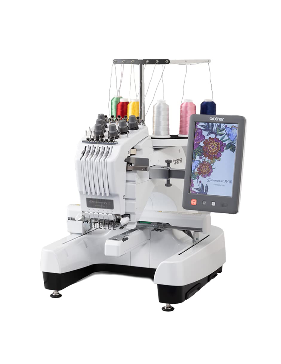 Entrepreneur PR680W 6 Needle Multi Embroidery Machine by Brother – Plastic Stainless Steel, White, Model SAPR6BOOK