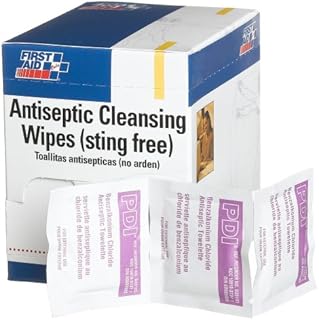 First Aid Only Antiseptic Cleansing Wipe (sting Free), 50-Count Boxes (Pack of 12)