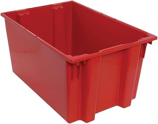 QUANTUM STORAGE SYSTEMS SNT300RD Nest Totes Heavy Duty Part Organizer Red Bins 30" L x 20" W x 15" H 3 Pack