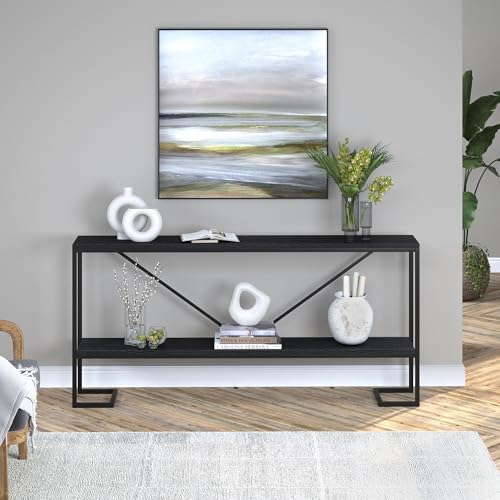 Henn&Hart Black/Natural Black / Modern / 1 Sofa & Console Tables