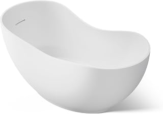 Kohler 1800-HW1 Abrazo® 66" x 31-1/2" freestanding bath, Honed White