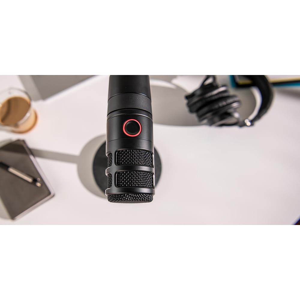 AT2040USB Hypercardioid Dynamic Podcast USB Microphone by Audio-Technica – 14.53 cm, Metal, Black, Model E99AT2040USB