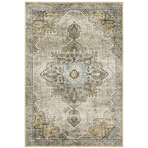 Oriental Weavers 6'7" x 9'2" / Grey/ Blue / Modern Yarn