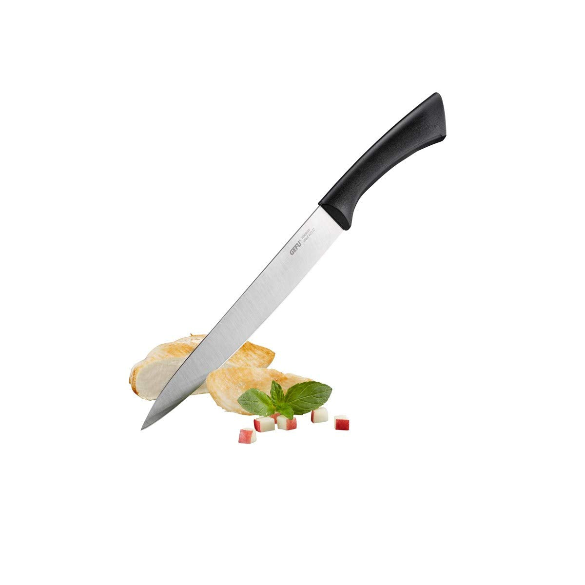 Carving Knife SENSO by GEFU – 33.7 x 3.4 x 2.4 cm, plastic, Black/Silver, Model 13860