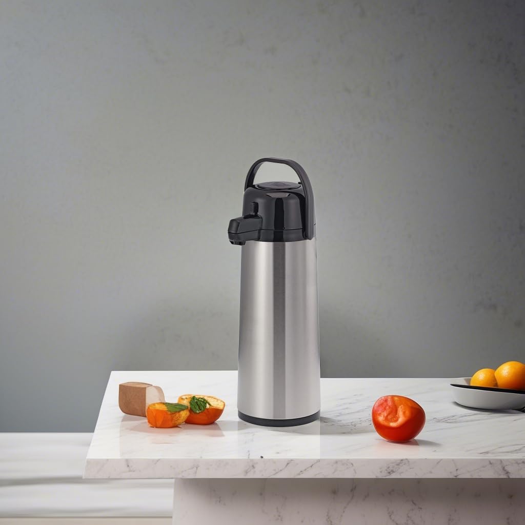 Service Ideas 84.5 Ounces / PUMP LID / Brushed Thermal Carafes
