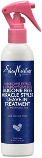 Shea Moisture Silicone Free Miracle Styler Leave In Conditioner Spray with Sugarcane Extract and Meadowfoam Seed, Unisex Leave In Treatment Detangler Spray, 8 Oz