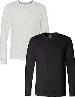 BELLA+CANVAS Bella Canvas - Unisex Jersey Long Sleeve Tee - 3501 2XL-Ash-Black