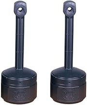 Justrite 26806D Polyethylene Personal Smokers Cease Fire Cigarette Butt Receptacle, 1 Gallon Capacity, 11" OD x 30" Height, Deco Black