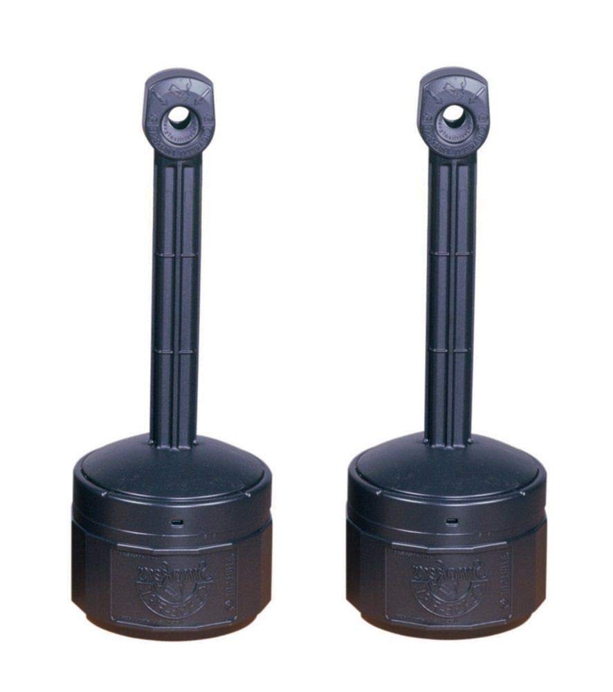 26806D Polyethylene Personal Smokers Cease Fire Cigarette Butt Receptacle by Justrite – 2 Pack (Deco Black), Polyethylene, Pack of 2, Model 34624776142892