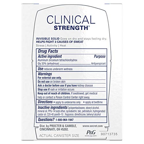 Secret 0.5 Ounce (Pack of 1) / Completely Clean / 1 Antiperspirant Deodorant