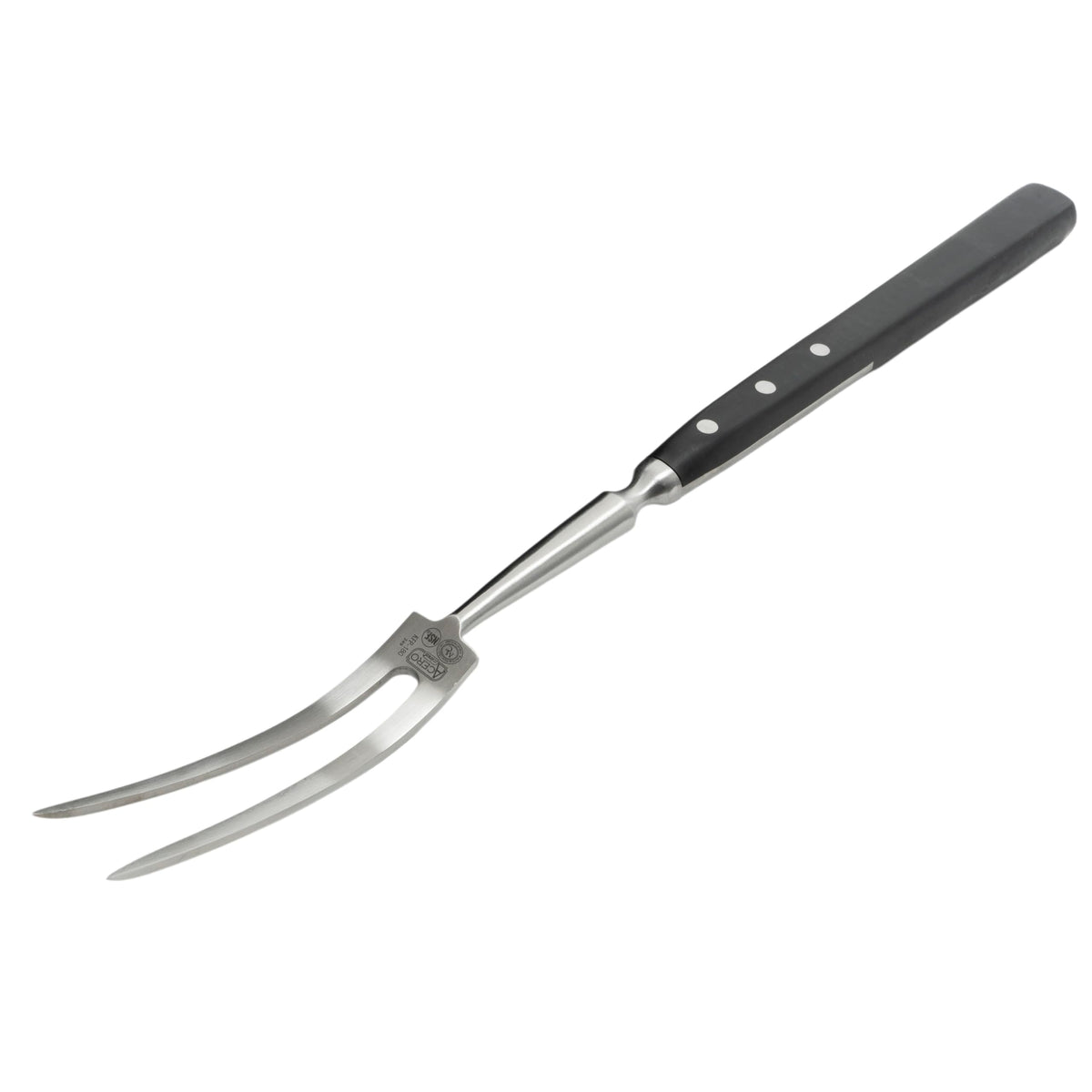 18" Black Cook's Stainless Steel Fork by Winco – 18", Alloy Steel, Metal, Model KFP-180