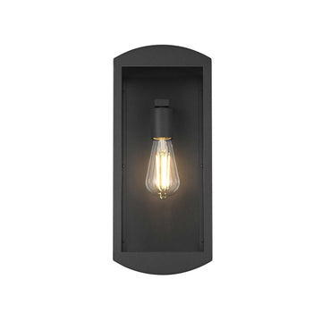 Miles One Light Outdoor Wall Sconce Black by Lighting Design – Iron, Black